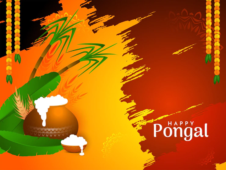 Happy Pongal Festival Harvest Celebration Background Design Vector 1055 11824