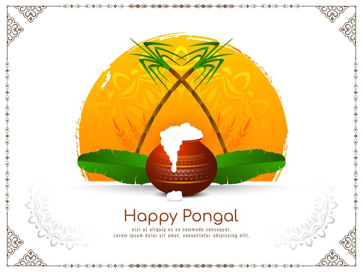 Happy Pongal Religious Crop Festival Background Design Vector 1055 11848