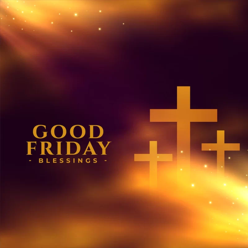 Heavenly good Friday wishes background with holy light Free Vector