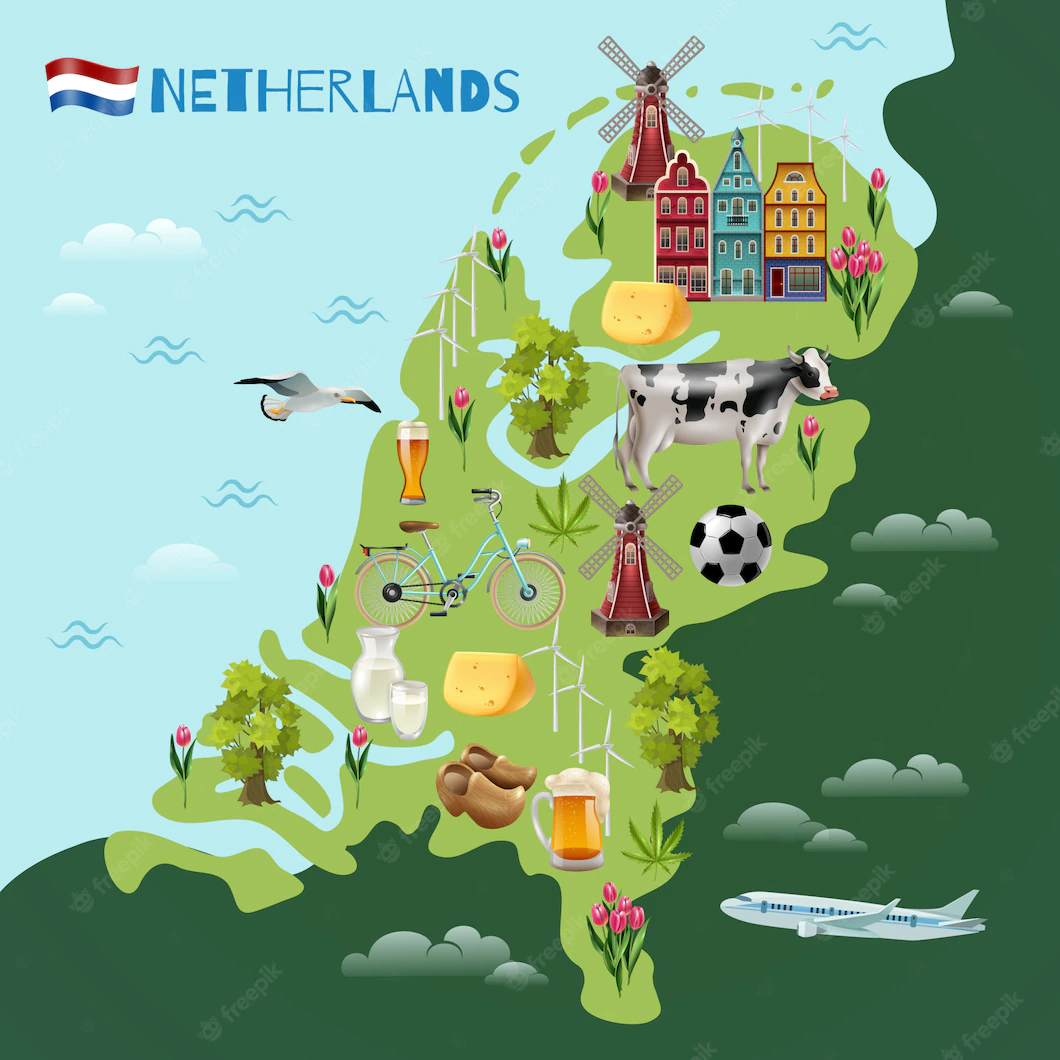 Holland Cultural Travel Map Poster 1284 18539