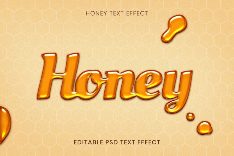 Honey editable psd text effect Free Psd