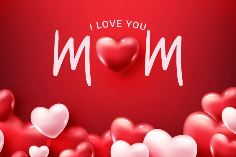 I love you mom! happy mother’s day! greeting card Free Vector