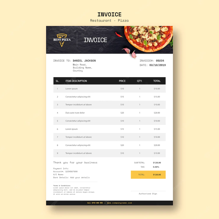 Invoice Template Pizza Restaurant 23 2148316813