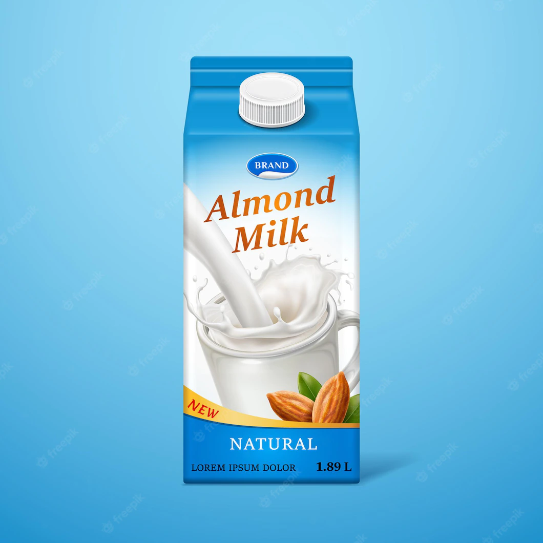 Isolated Almond Milk Paper Package With Liquid Splash Nuts Natural Drink Branding Carton 316839 740