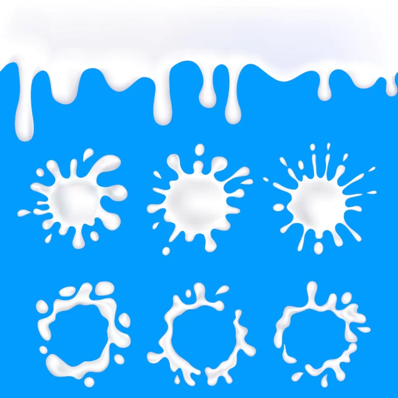 Isolated milk spots set Free Vector