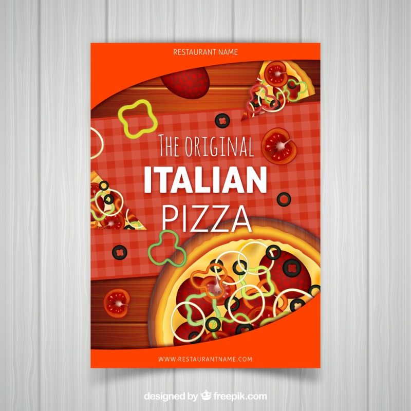 Italian pizza brochure Free Vector