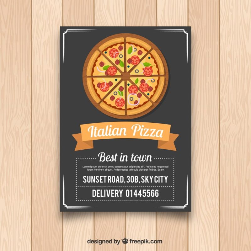 Italian pizza flyer Free Vector