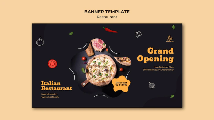 Italian Restaurant Ad Template Banner 23 2148785978