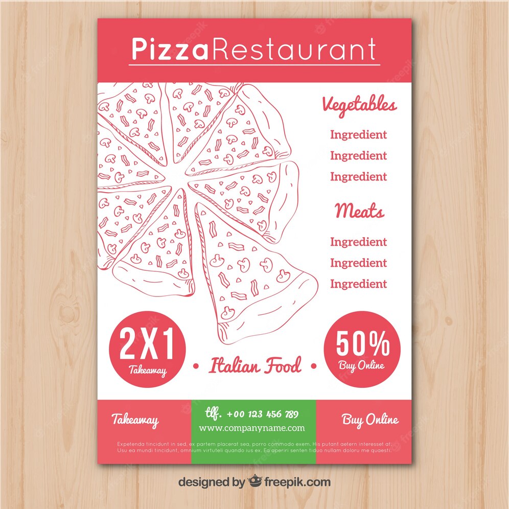 Italian Restaurant Brochure With Pizza Offers 23 2147643858