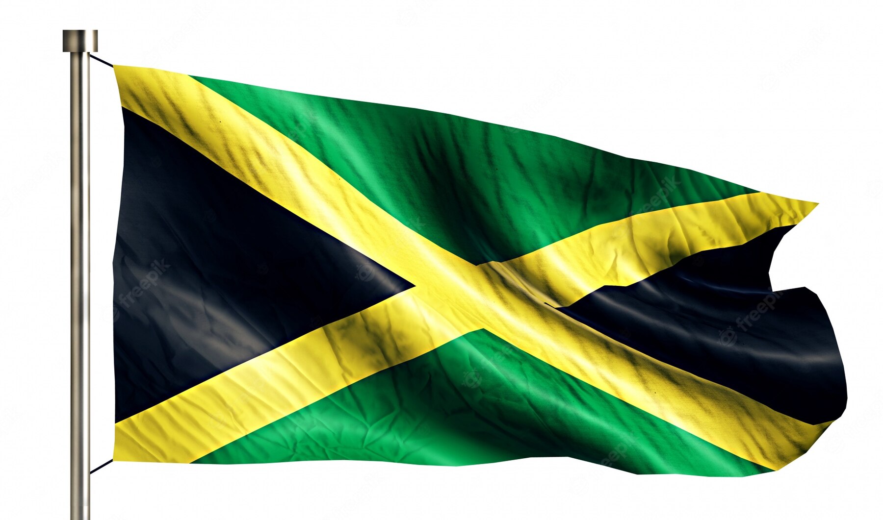 Jamaica National Flag Isolated 3d White Background 1379 393