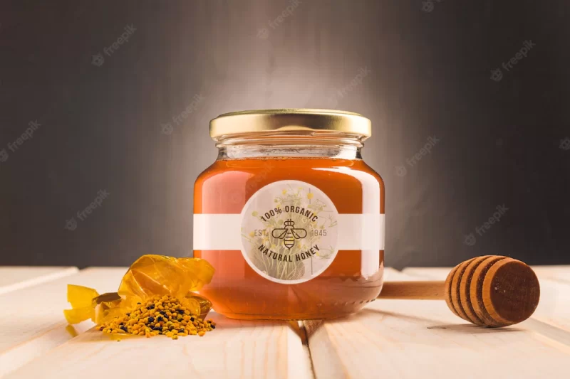 Jar with natural honey Free Psd