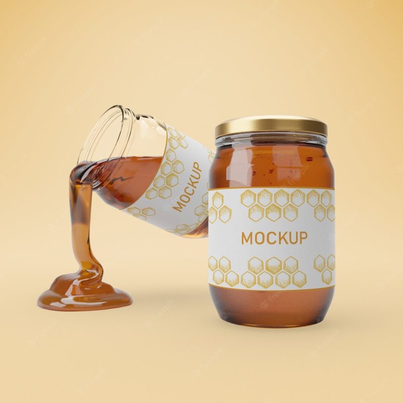 Jars with delicious honey Free Psd Jars with delicious honey Free Psd