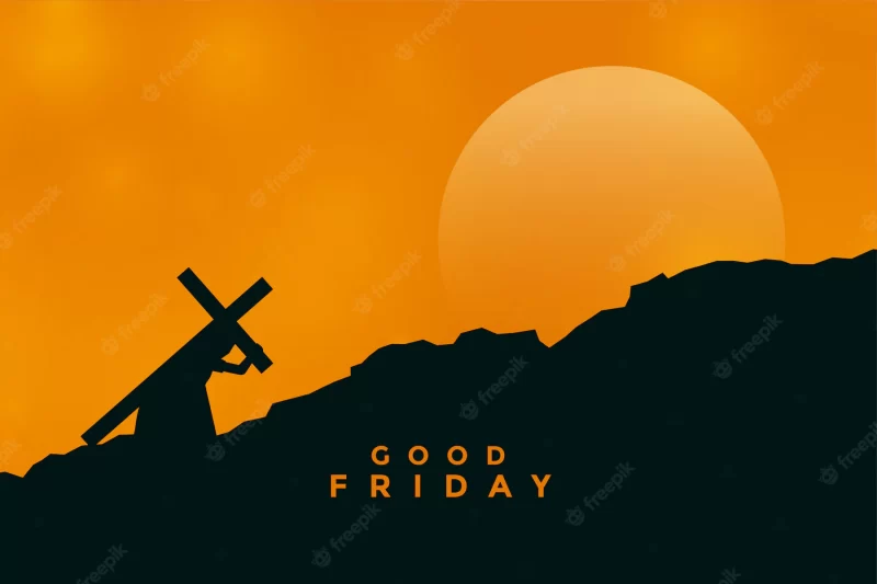 Jesus Christ carrying cross for his crucifixion Free Vector