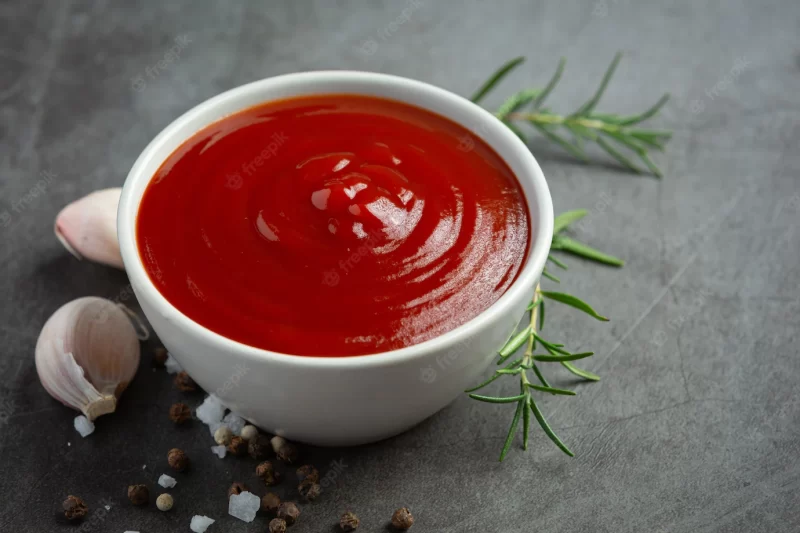 Ketchup or tomato sauce with fresh tomato Free Photo