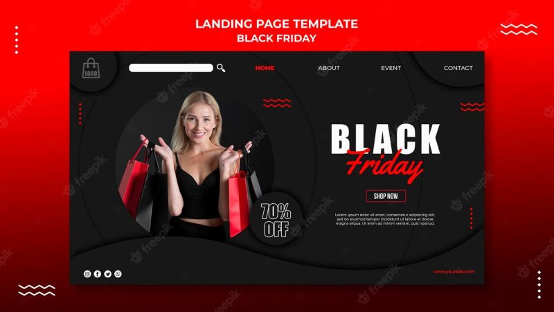 Landing page for black Friday sale Free Psd