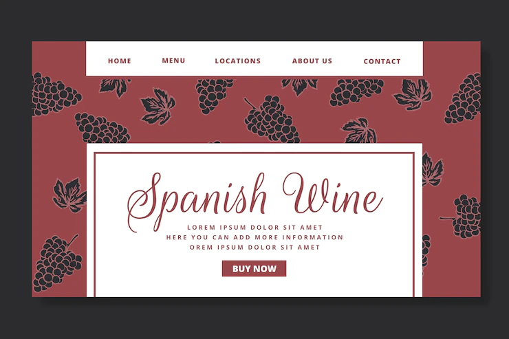 Landing Page Template With Wine Pattern 23 2149018003