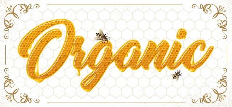 Lettering with honeycomb patten Free Vector
