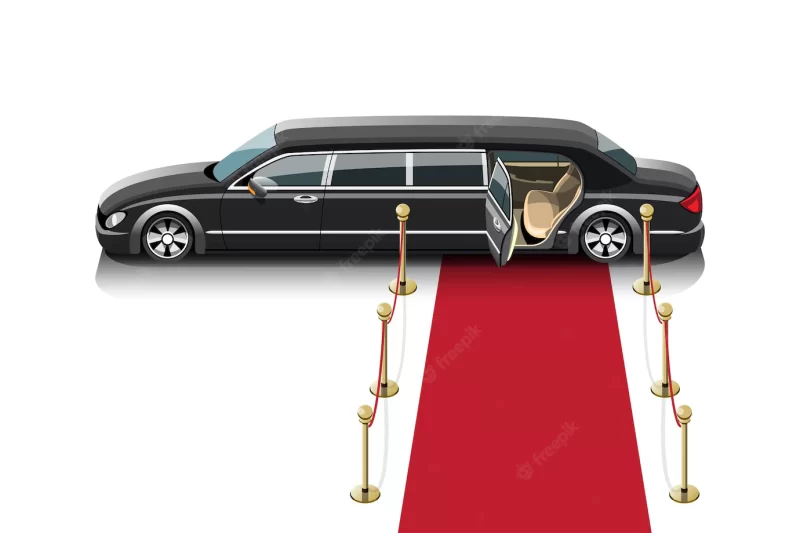 Limousine taxi for special passengers Free Vector