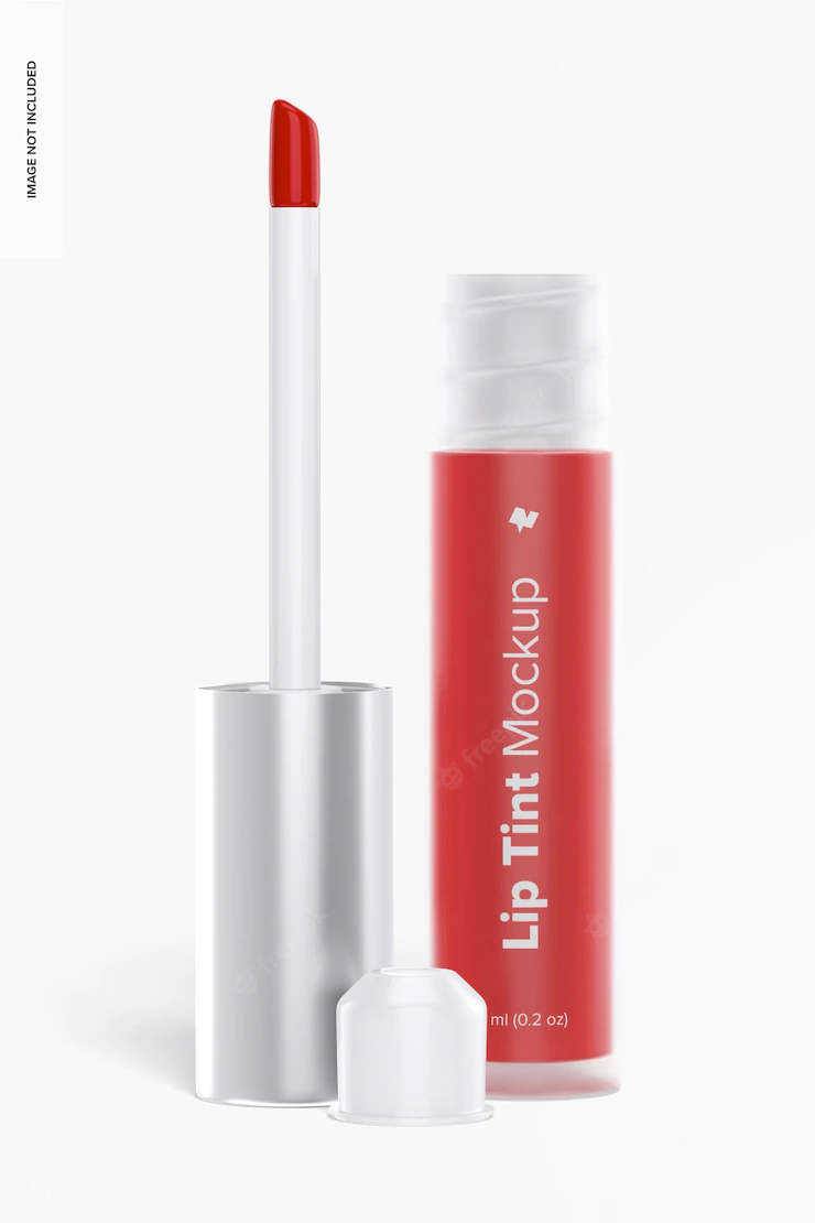 Lip tint tube mockup, opened Free Psd