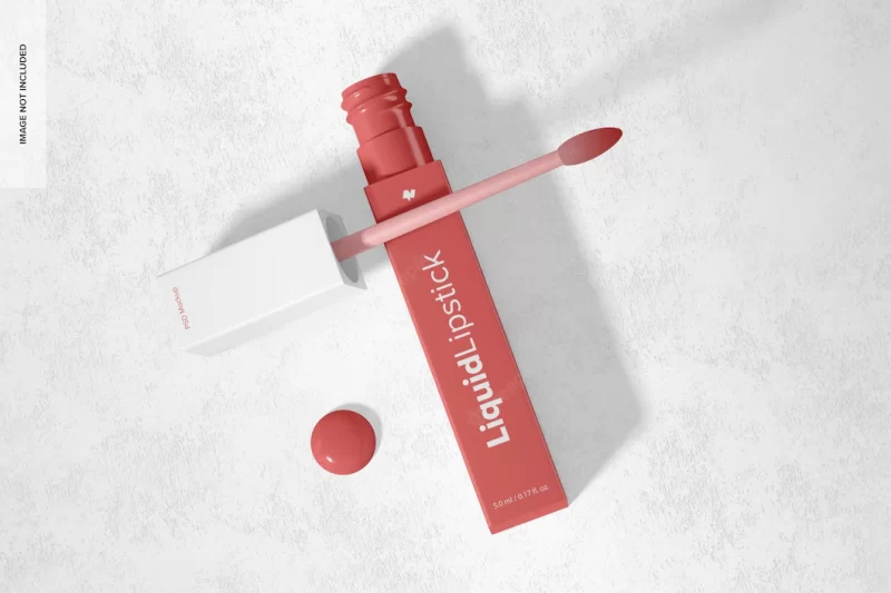 Liquid lipstick tube mockup, top view Free Psd