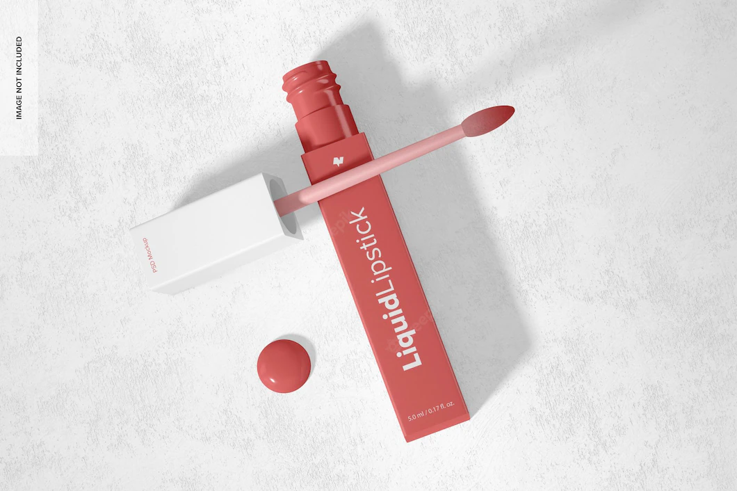 Liquid Lipstick Tube Mockup Top View 1332 3022