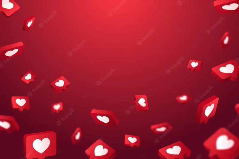 Love reactions with empty space wallpaper Free Vector