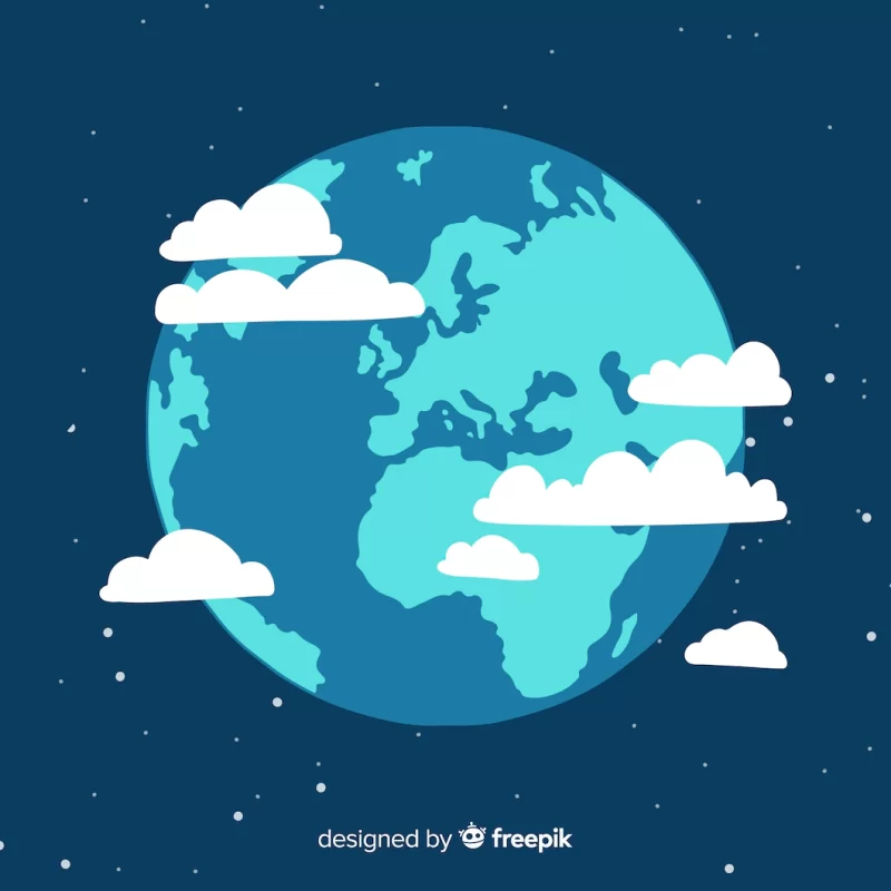 Lovely planet earth with flat design Free Vector