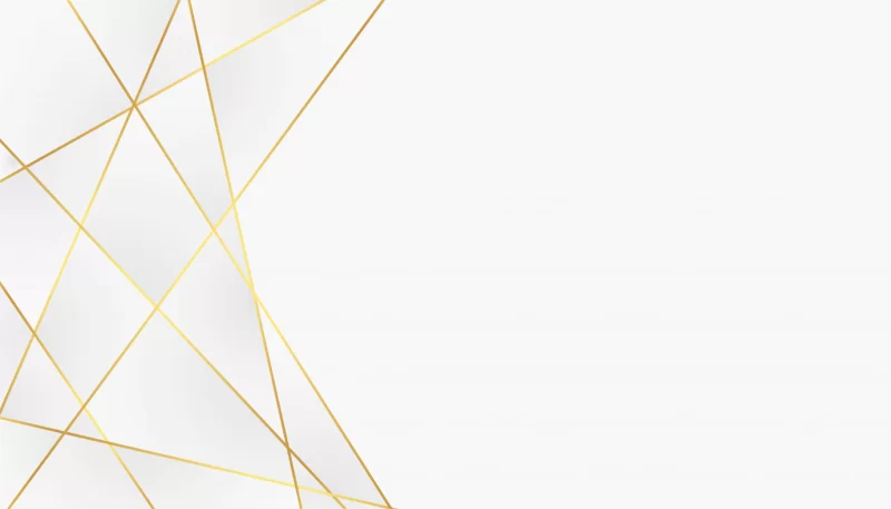 Low poly abstract white and golden lines background Free Vector