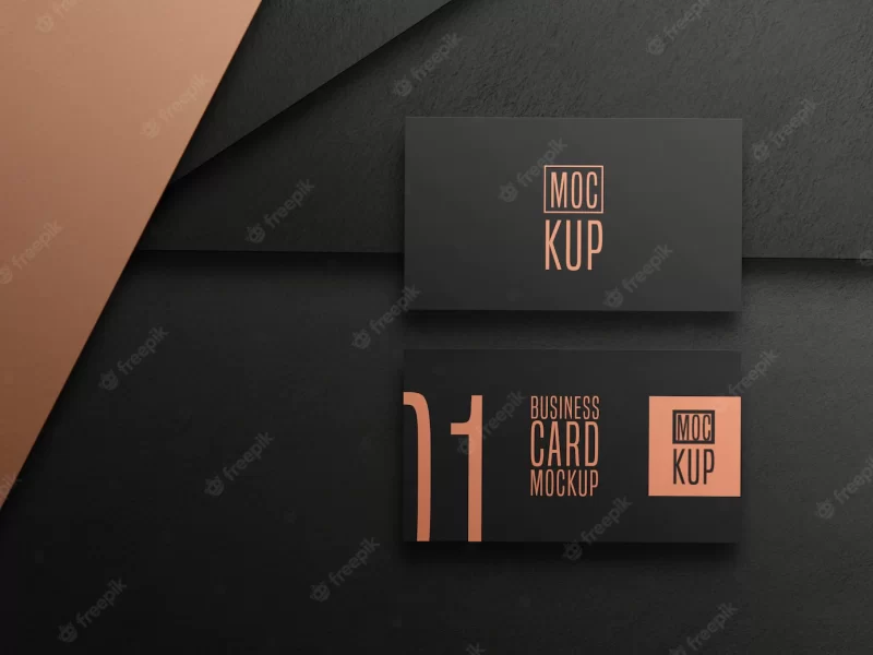 Luxury dark business card mockup Free Psd