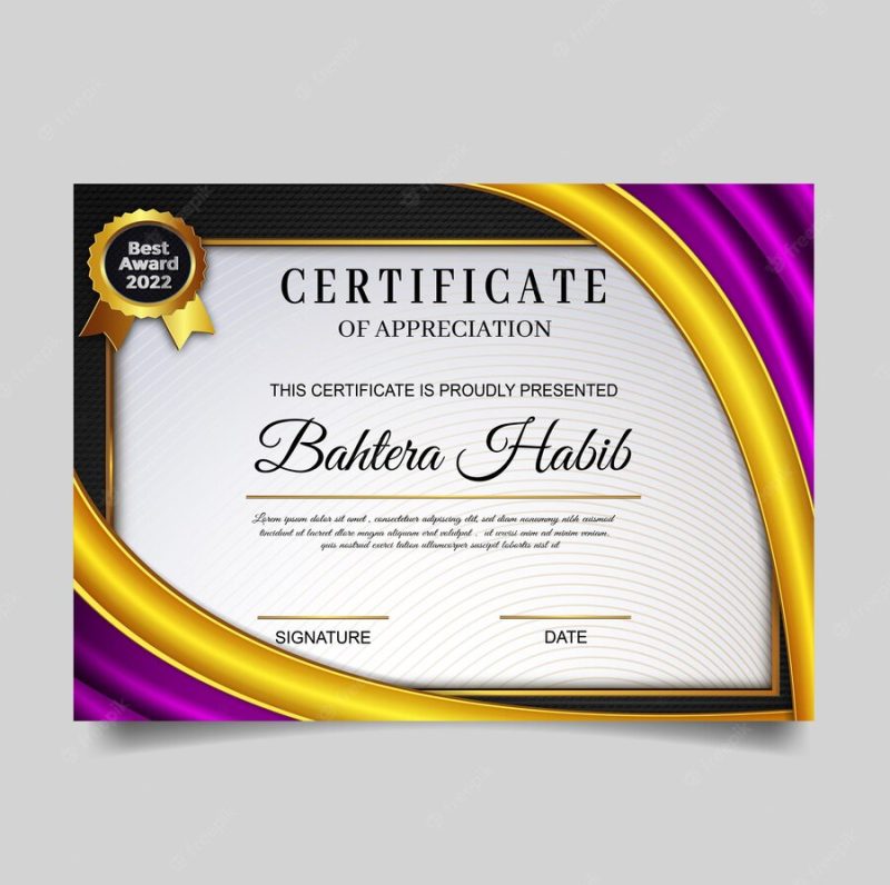 Luxury exclusive certificate template Free Vector