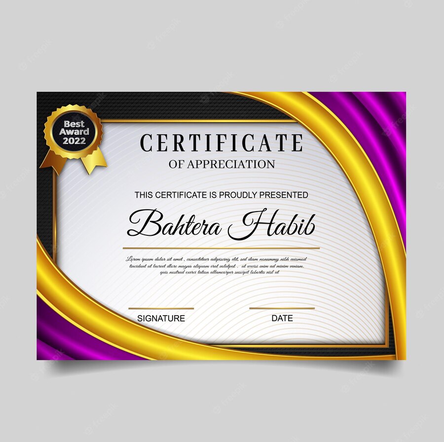 Luxury Exclusive Certificate Template 4513 697