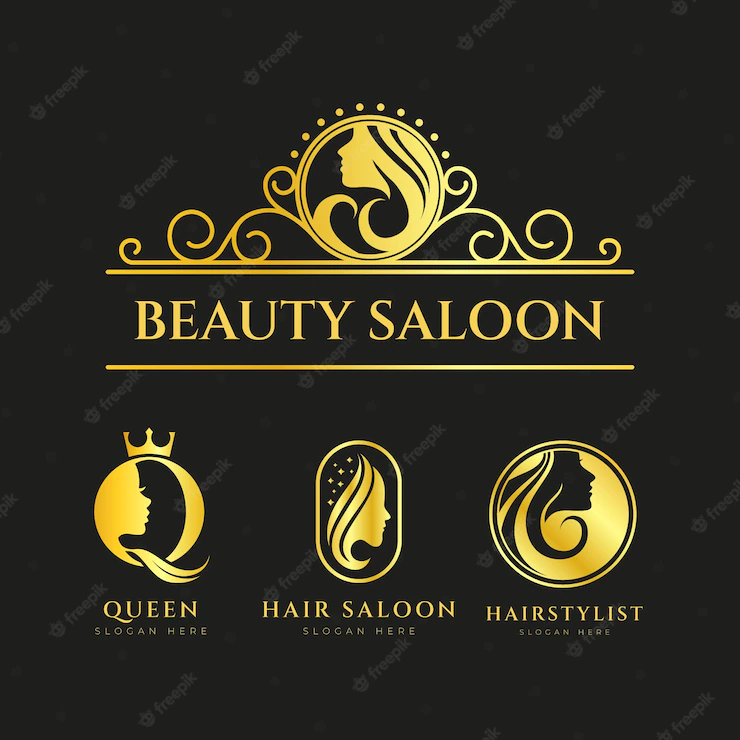 Luxury hair salon logo collection Free Vector