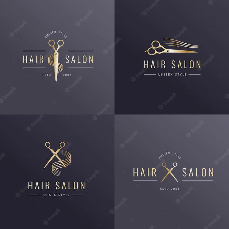 Luxury hair salon logo collection Free Vector