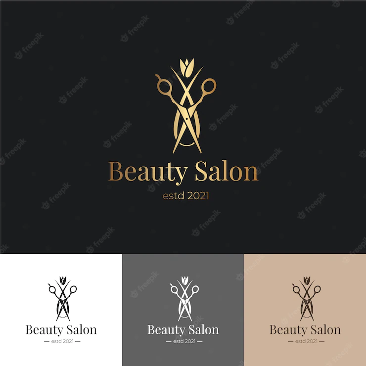 Luxury hair salon logo set Free Vector