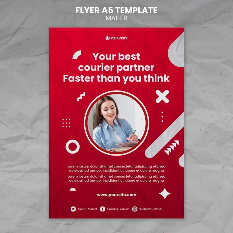 Mailer flyer template design Free Psd