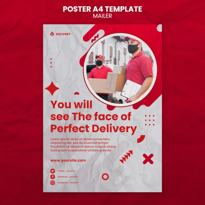 Mailer poster template design Free Psd