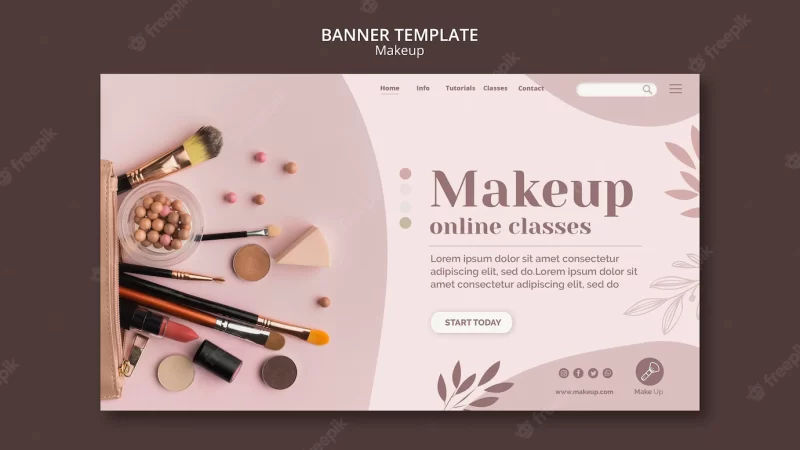 Make-up concept banner template Free Psd