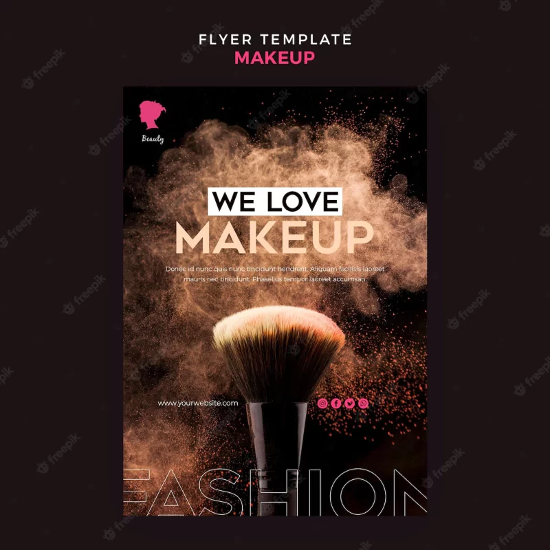 Make up flyer template theme Free Psd