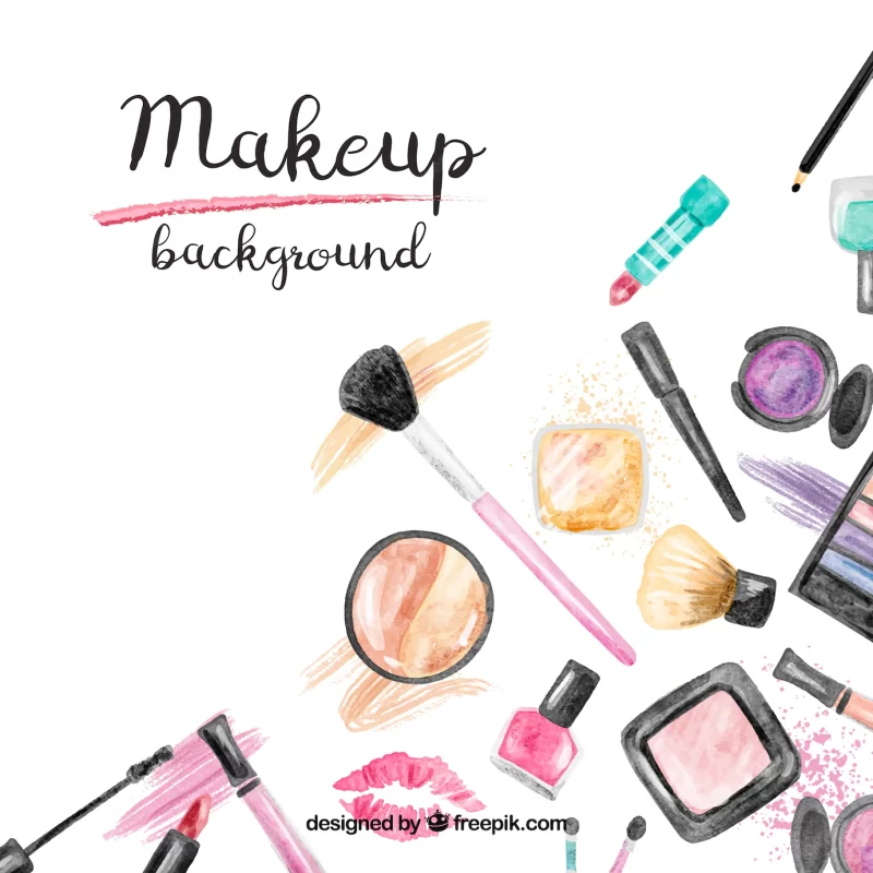 Makeup accessories background Free Vector