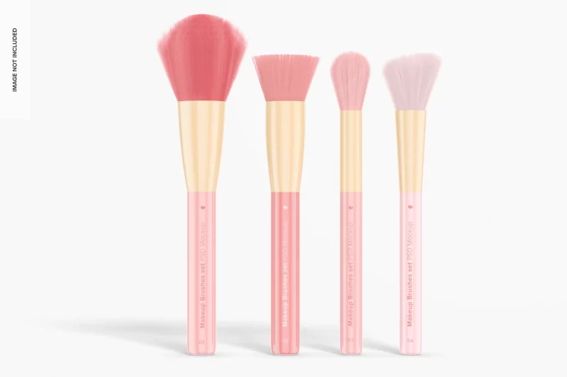 Makeup brushes set mockup, front view Free Psd