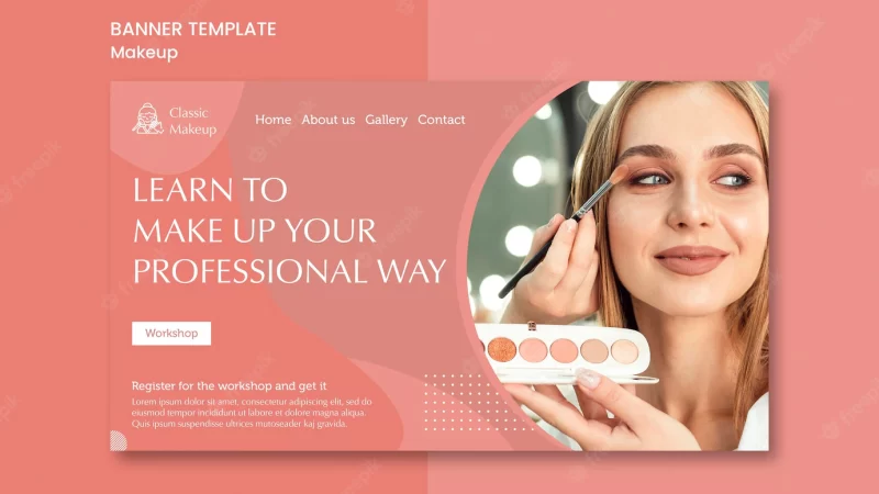 Makeup concept banner template Free Psd