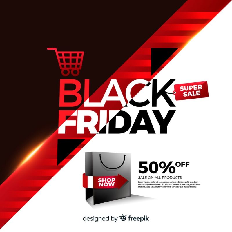 Mega discount black friday banner Free Vector