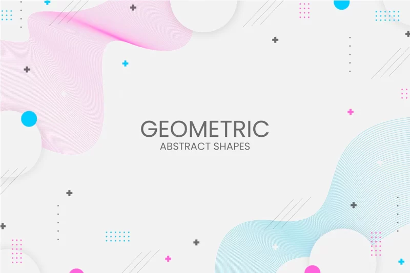 Memphis geometric background with abstract shapes Free Vector