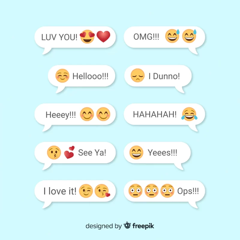 Messages with emojis reactions Free Vector