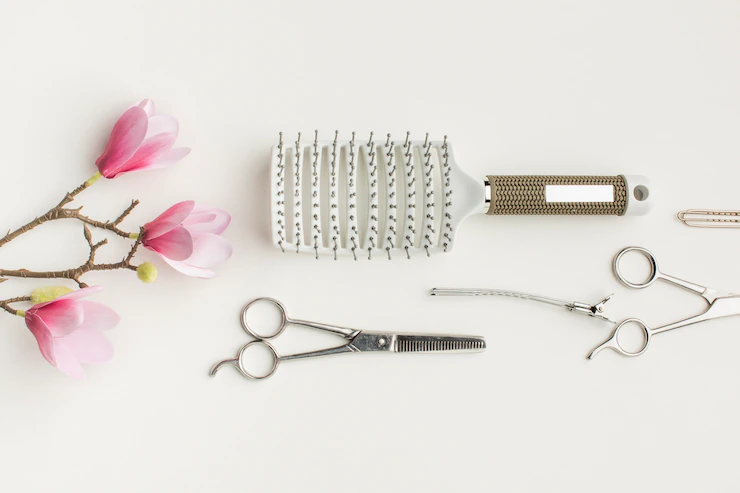 Metallic Hair Supplies Flat Lay 23 2148352885