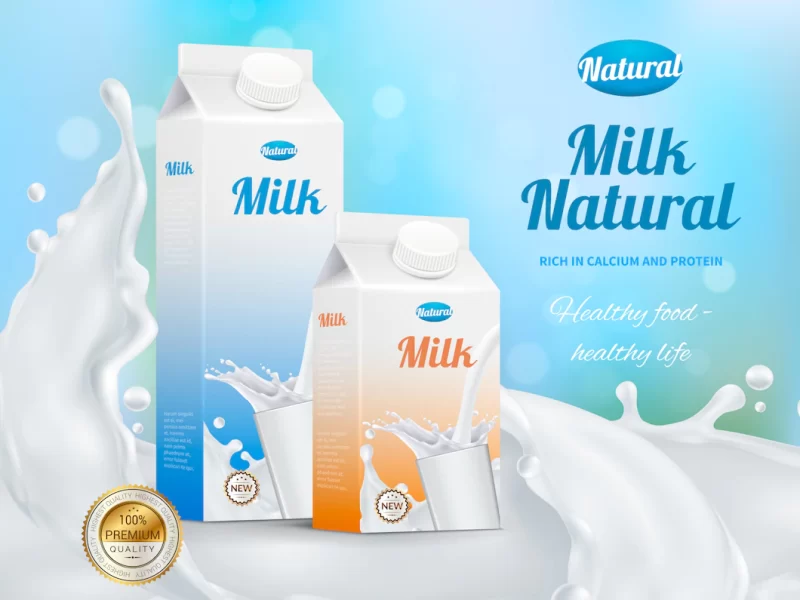 Milk advertising realistic poster Free Vector