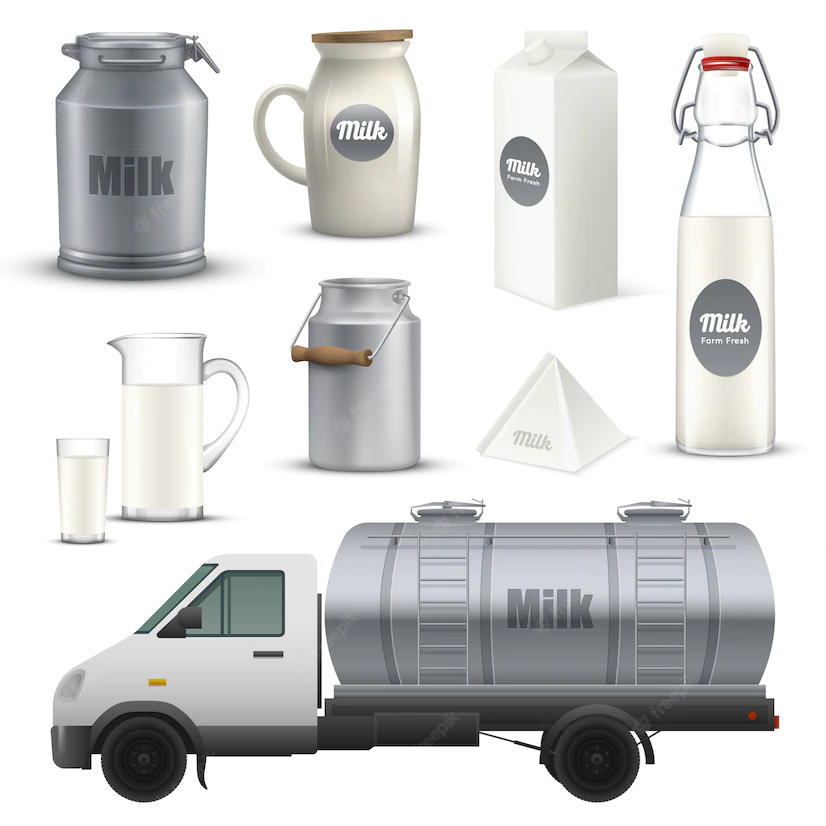 Milk Containers Realistic Set 1284 21366