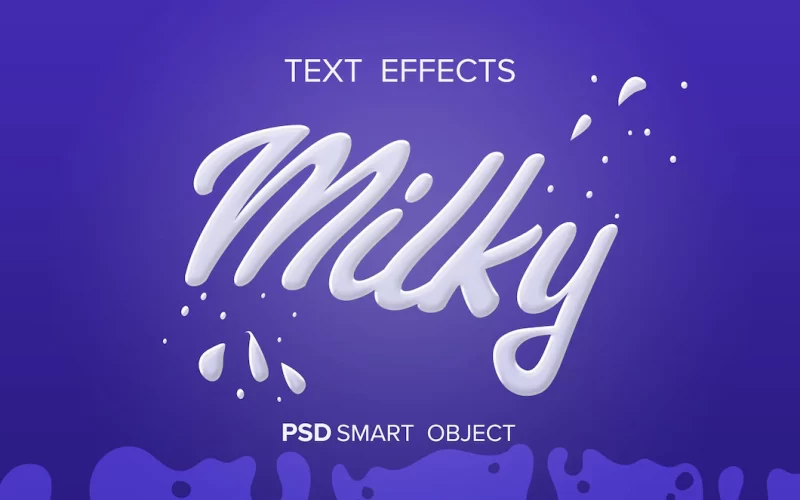 Milk liquid text effect Free Psd