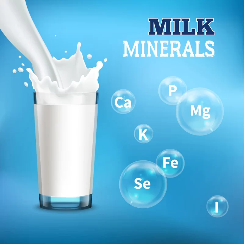 Milk minerals and vitamins illustration Free Vector