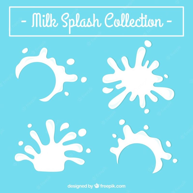 Milk splash set Free Vector